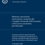 osservazioni e proposte del CNEL sul sistema previdenziale – Brunetta